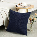 Axyaa Blue Striped Patchwork Cushion Cover for Modern Living Room Decor