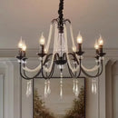 Axyaa Retro Crystal Chandelier for Elegant Living Room, Bedroom, and Study Lighting