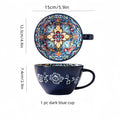 Axyaa 13.5 oz Bohemian Morning Tea Ceramic Coffee Mug for Family, Colleagues, Teachers, Wives, Husbands