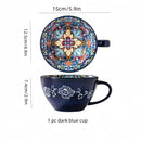 Axyaa 13.5 oz Bohemian Morning Tea Ceramic Coffee Mug for Family, Colleagues, Teachers, Wives, Husbands