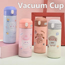 Axyaa Cute Cartoon Vacuum Flask Stainless Steel Thermal Water Bottle Straw Cup