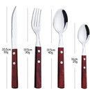 Axyaa 24-Piece Stainless Steel Wooden Handle Cutlery Set