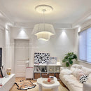 Axyaa Cream Pleated Fabric LED Pendant Lights - Minimalist Design for Home Decor