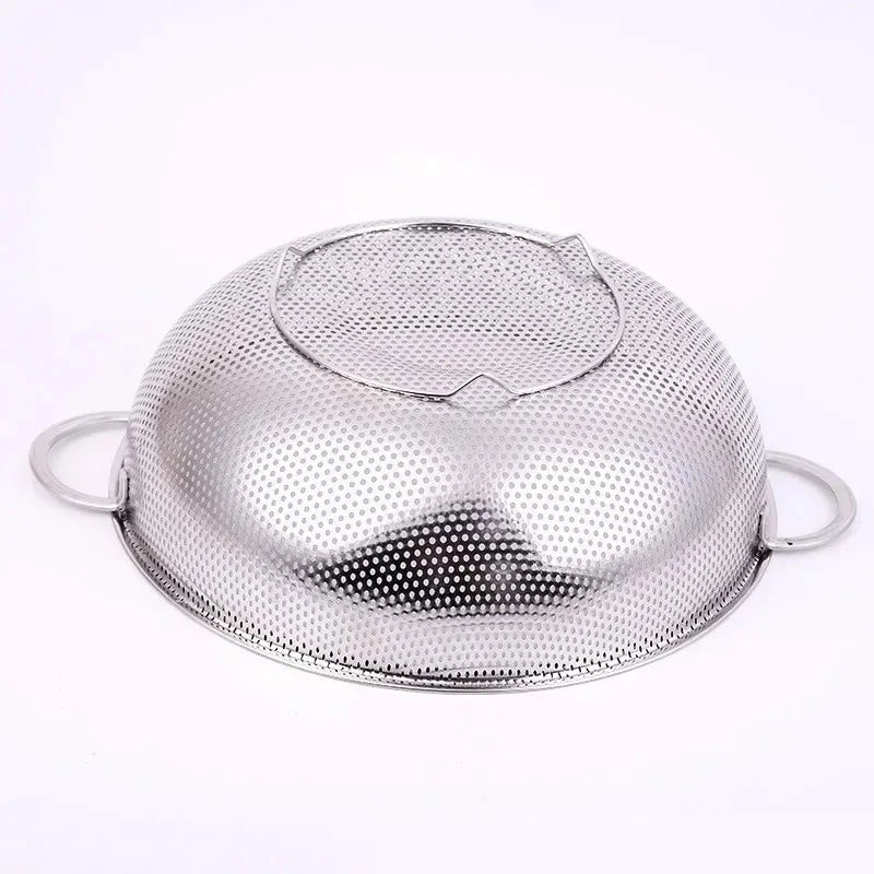 Axya Stainless Steel Mesh Sifter Colander Strainer Sieve Kitchen Basket
