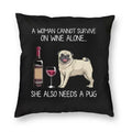 Axyaa Alaskan Malamute Wine Red Dog Pillowcase - Luxury Home Decor