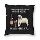 Axyaa Alaskan Malamute Wine Red Dog Pillowcase - Luxury Home Decor