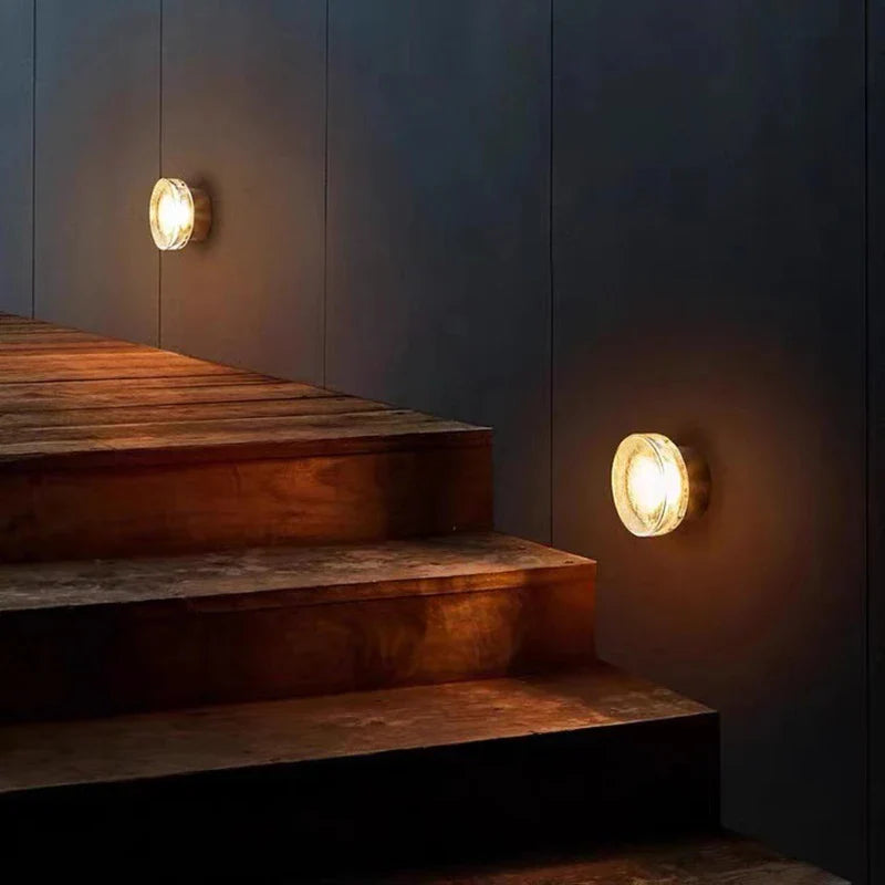 Axyaa Round Acrylic LED Wall Sconce Light for Corridor Balcony Modern Atmosphere
