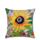 Axyaa Sunflower Linen Cushion Cover 45X45CM for Home Sofa Decor