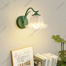 Axyaa Flower Back Wall Lamp Retro Cream Countryside Style for Bedroom & Living Room