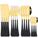 Axyaa 16-Piece Stainless Steel Cutlery Set - Silverware Spoon Knife Fork Tableware