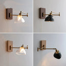 Axyaa Clear Glass Copper LED Wall Lights with Pull Chain Switch