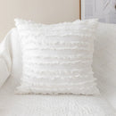 Axyaa Daisy Floral Cushion Cover - White Embroidered Pillow Cover (45x45cm/30x50cm)