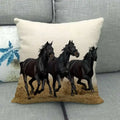 Axyaa Horse Print Cushion Covers: Animal Pillow Cases for Home Decoration