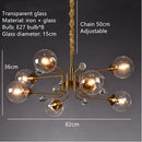 Axyaa Glass Bubble Chandelier: Vintage Industrial Lighting Design for Living, Bedroom, Kitchen Island