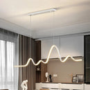 Axyaa Minimalist LED Wavy Chandelier for Kitchen Island & Bar Lighting