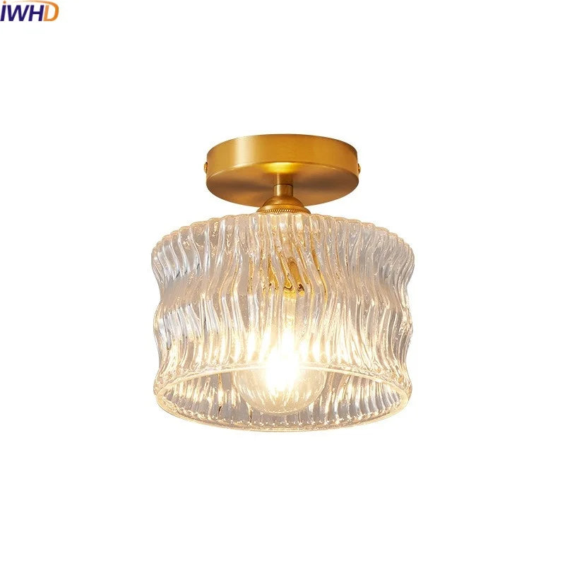 Axyaa LED Ceiling Lamp for Bedroom Living Room Clear Glass Decor Fixtures