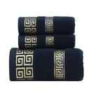 Axyaa Luxury Grey Cotton Towels Set: 1 Bath Towel, 2 Hand Towels - Quick Dry & Absorbent