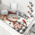 Axyaa Christmas Coffee Dish Mat Large Kitchen Absorbent Anti-slip Draining Pad