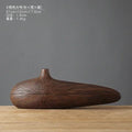 Axyaa Striped Resin Vase Imitation Wood Finish - Desktop Decoration & Crafts