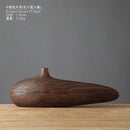 Axyaa Striped Resin Vase Imitation Wood Finish - Desktop Decoration & Crafts