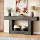 Tribesigns 63" Farmhouse Console Table - Axyaa Narrow 2-Tier Sofa Table & Entryway Furniture