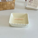 Axyaa 6-inch Cream Ceramic Dessert Plate