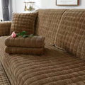 Axyaa Winter Flannel Sofa Cover: Thick, Soft Plush, Non-Slip, Protective Seat Cushion