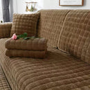 Axyaa Winter Flannel Sofa Cover: Thick, Soft Plush, Non-Slip, Protective Seat Cushion