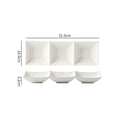 Axyaa Matte Ceramic Seasoning Dish 3 Grids Sushi Plate Molecular Cuisine Tableware