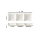 Axyaa Matte Ceramic Seasoning Dish 3 Grids Sushi Plate Molecular Cuisine Tableware