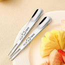 Axyaa Kids' Stainless Steel Mini Fruit Fork Set - Multifunctional Kitchen Tableware