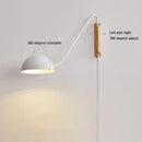 Axyaa Nordic Swing Arm Wall Sconce with Iron Lampshade