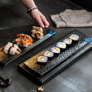 Axya Ceramic Sushi Plate Set for Restaurant, Creative Rectangular Sashimi Plate