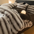 Axyaa Winter Luxury Coral Velvet Queen Duvet Set - Thick & Soft Solid Color