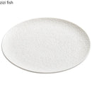 Axyaa Circular Ceramic Hammer Pattern Shallow Plate - Pure White Specialty Tableware