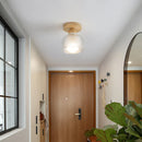 Axyaa LED Ceiling Lamp Wood Glass Modern Style Indoor Lighting Fixtures