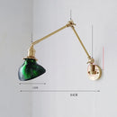 Axyaa Ceramic Copper LED Wall Lamp with Adjustable Long Arm Swing