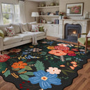 Axyaa Retro Floral Luxury Living Room Carpet - Plush Large Area Rug