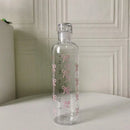 Axyaa Kawaii Bow Plastic Water Bottle with Time Scale, 500ML Outdoor Sports Drinking Cup.
