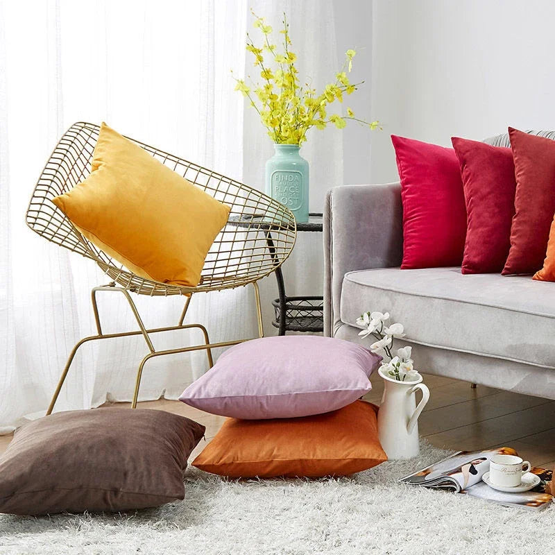 Soft Velvet Square Pillow Cover for Home Decor, 45x45cm, Axyaa Brand
