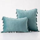 Black Tassel Pillowcases by Axyaa - Velvet Holiday Home Decoration Gift