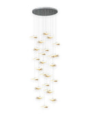 Axyaa Crystal Glass Stair Chandelier for Modern Luxury Living Room Lighting