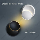 Axyaa Crescent Wall Lamp: 360° Rotating, Bedroom & Living Room Decor