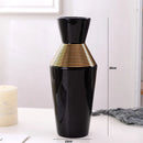 Axyaa Luxe Gold White Black Ceramic Vase Set for Minimalist Home Decor