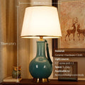 Axyaa Green Ceramics Table Lamp LED Modern Design for Home Bedroom