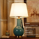 Axyaa Green Ceramics Table Lamp LED Modern Design for Home Bedroom