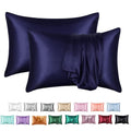 Axyaa Silky Satin King Pillowcase Luxury Comfort Solid Color Smooth Queen Cover