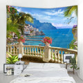 Axyaa 3D Faux Window Landscape Tapestry Wall Hanging for Bohemian Home Decor
