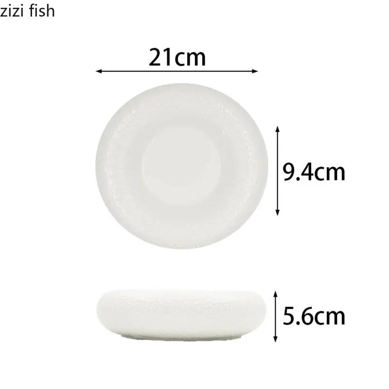 Axya Ceramic Irregular Texture Dinner Plate Set of 4