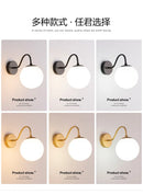 Axyaa Gold Glass Ball LED Wall Lamp for Home Decor